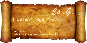 Csathó Győző névjegykártya